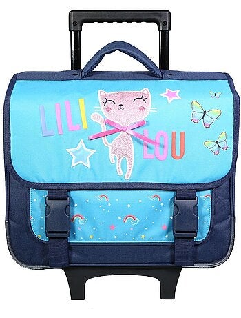 Mochila escolar con ruedas lililou gato 38 cm