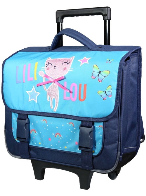 Mochila escolar con ruedas lililou gato 38 cm - Kiabi
