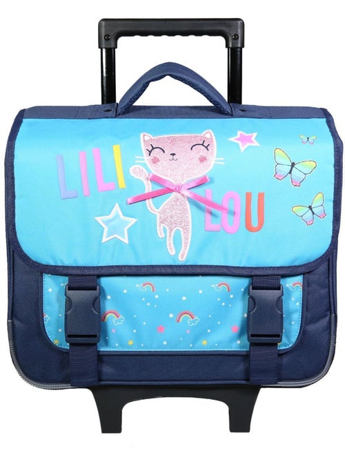 Mochila escolar con ruedas lililou gato 38 cm - Kiabi