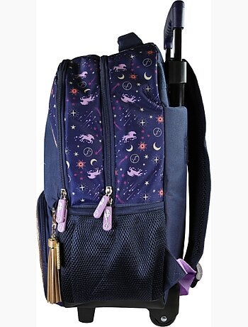 Mochila escolar con ruedas niña 2 compartimentos BELLA SARA azul noche
