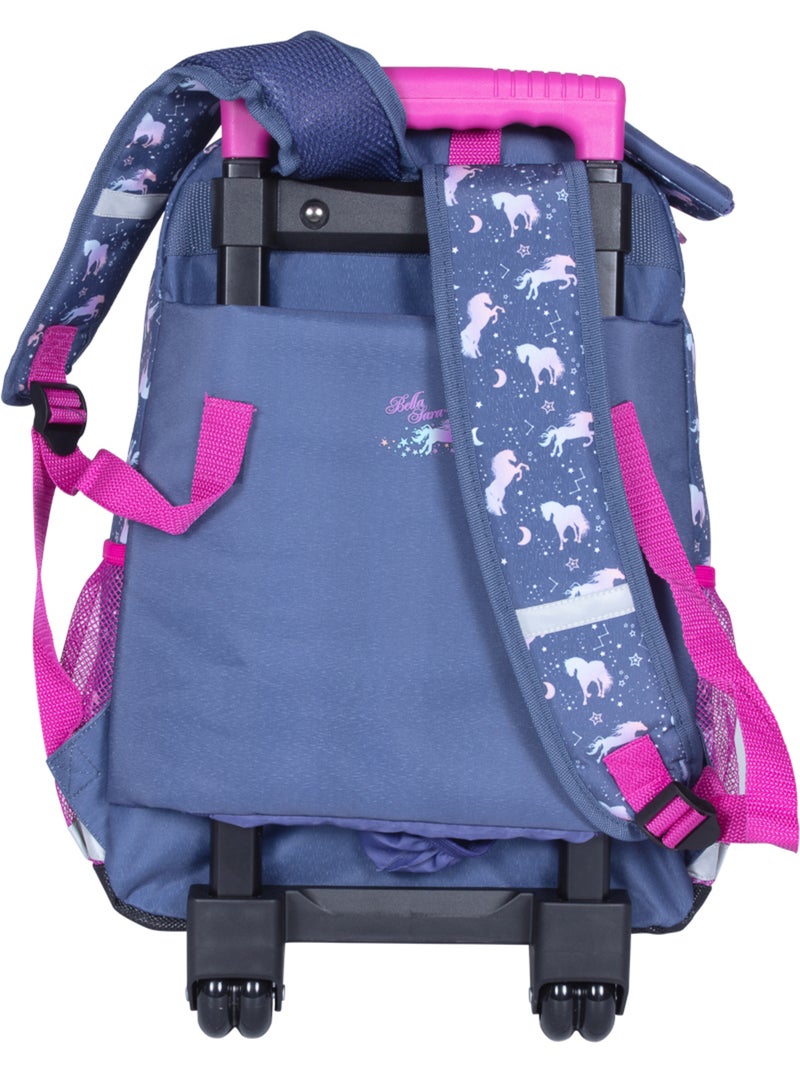 Mochila escolar con ruedas niña 2 compartimentos BELLA SARA azul violeta Azul grisáceo - Kiabi