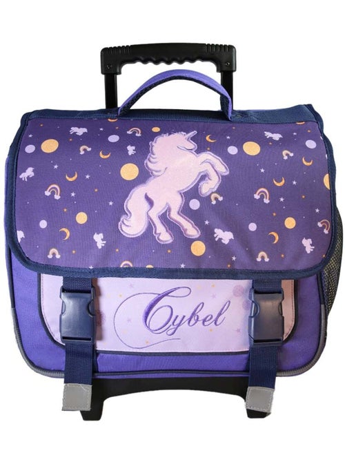 Mochila escolar con ruedas niña Cybel 38 cm violeta 2 compartimentos primaria - Kiabi