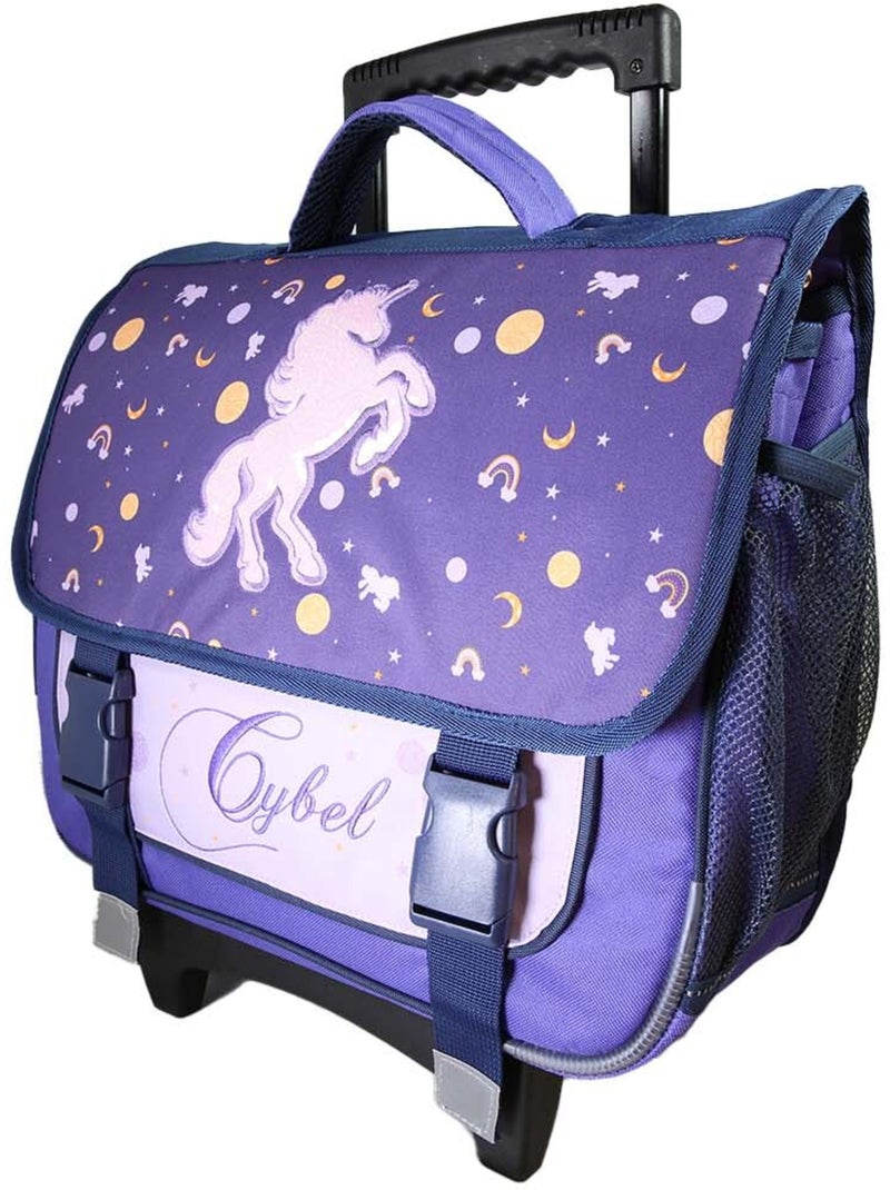Mochila escolar con ruedas niña Cybel 38 cm violeta 2 compartimentos primaria Multicolor - Kiabi