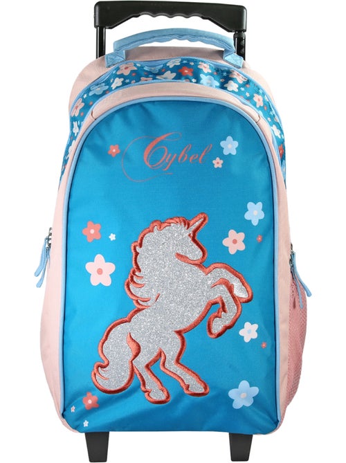 Mochila escolar con ruedas niña Cybel Unicornio azul y rosa 2 compartimentos - Kiabi Mochila escolar con ruedas niña Cybel Unicornio azul y rosa 2 compartimentos - Kiabi
