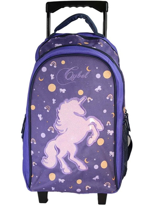 Mochila escolar con ruedas niña Cybel Unicornio violeta 2 compartimentos - Kiabi Mochila escolar con ruedas niña Cybel Unicornio violeta 2 compartimentos - Kiabi