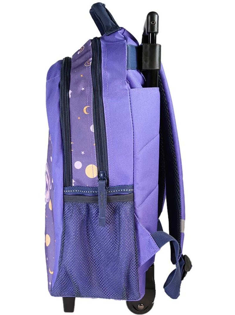 Mochila escolar con ruedas niña Cybel Unicornio violeta 2 compartimentos Azul marino - Kiabi