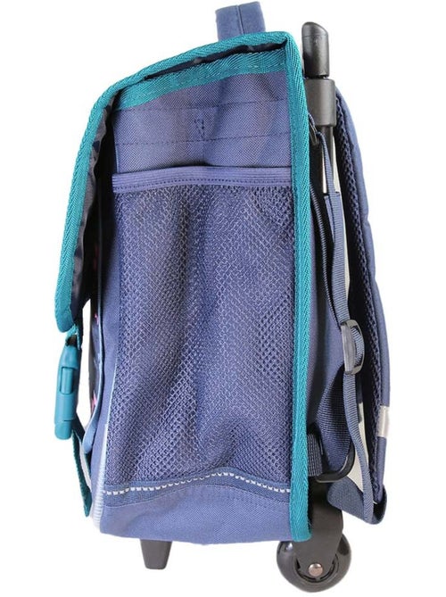 Mochila escolar con ruedas niña Lili Lou 38 cm beige y azul 2 compartimentos - Kiabi Mochila escolar con ruedas niña Lili Lou 38 cm beige y azul 2 compartimentos - Kiabi
