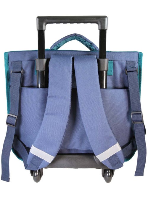 Mochila escolar con ruedas niña Lili Lou 38 cm beige y azul 2 compartimentos - Kiabi Mochila escolar con ruedas niña Lili Lou 38 cm beige y azul 2 compartimentos - Kiabi