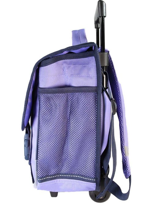 Mochila escolar con ruedas niña Lili Lou 38 cm violeta y rosa 2 compartimentos - Kiabi