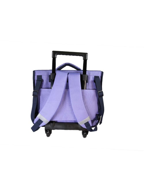 Mochila escolar con ruedas niña Lili Lou 38 cm violeta y rosa 2 compartimentos - Kiabi