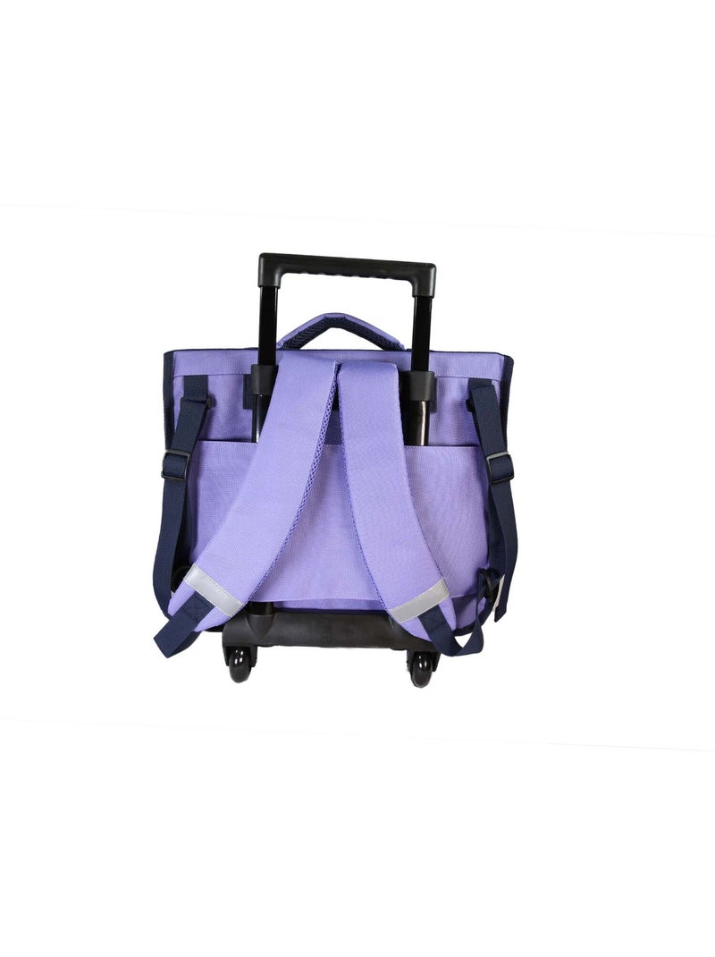 Mochila escolar con ruedas niña Lili Lou 38 cm violeta y rosa 2 compartimentos Azul marino - Kiabi