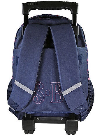 Mochila escolar con ruedas niña STALLA BIANCA Cow Girl azul