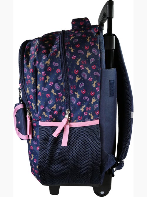 Mochila escolar con ruedas niña STALLA BIANCA Cow Girl azul - Kiabi Mochila escolar con ruedas niña STALLA BIANCA Cow Girl azul - Kiabi