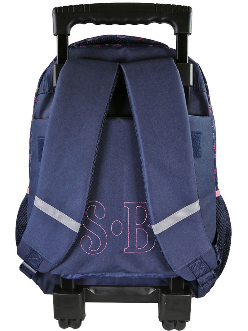 Mochila escolar con ruedas niña STALLA BIANCA Cow Girl azul Azul - Kiabi