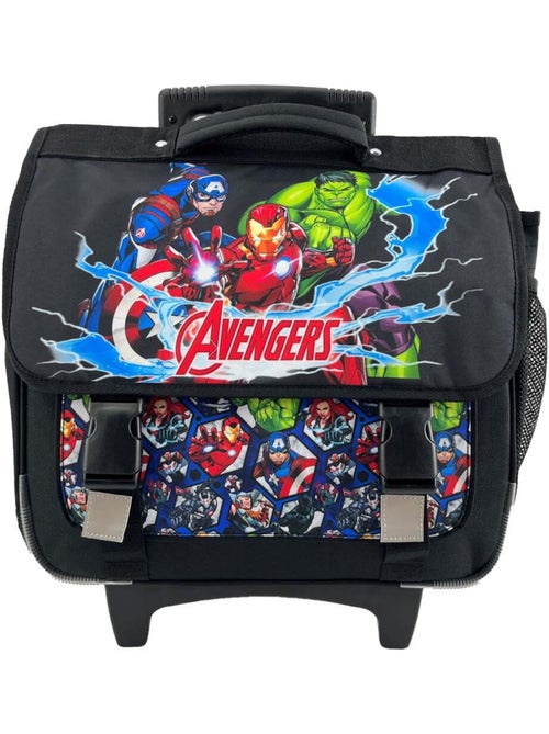 Mochila escolar con ruedas niño Avengers 38 cm negra 2 compartimentos - Kiabi