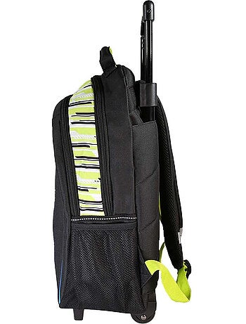 Mochila escolar con ruedas niño Beyblade X 38 cm negra y verde 2 compartimentos