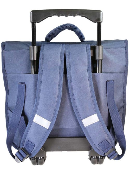 Mochila escolar con ruedas niño Dragones 38 cm azul 2 compartimentos - Kiabi