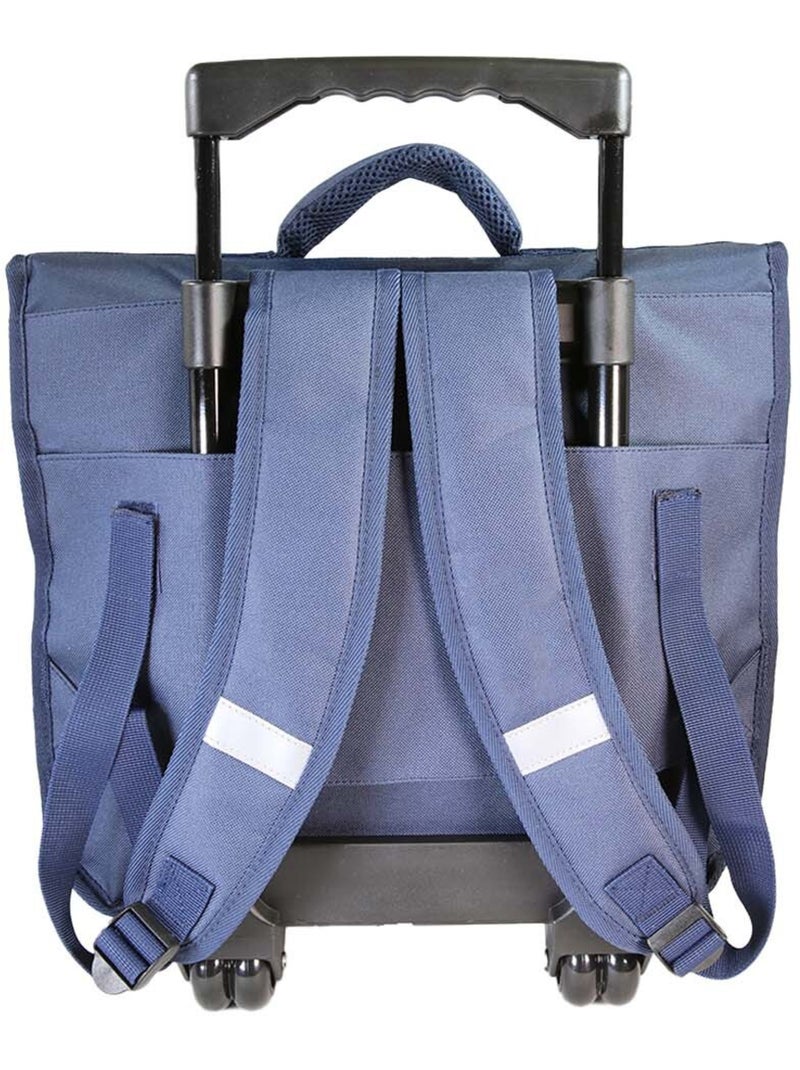 Mochila escolar con ruedas niño Dragones 38 cm azul 2 compartimentos Azul marino - Kiabi