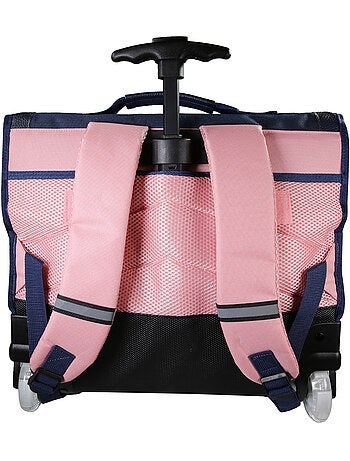 Mochila escolar con ruedas para niña Phileas Cisne de 41 cm – 2 compartimentos – Azul y rosa