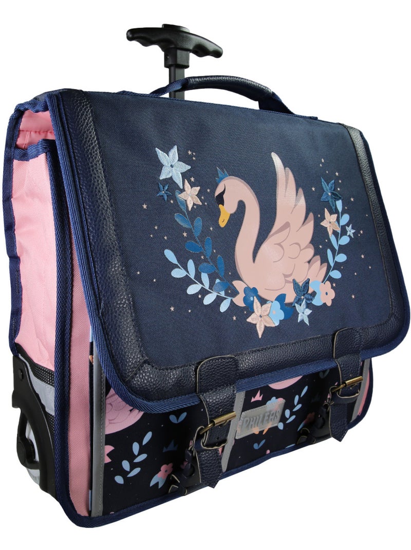 Mochila escolar con ruedas para niña Phileas Cisne de 41 cm – 2 compartimentos – Azul y rosa Azul - Kiabi