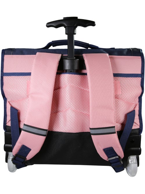 Mochila escolar con ruedas para niña Phileas Cisne de 41 cm – 2 compartimentos – Azul y rosa - Kiabi