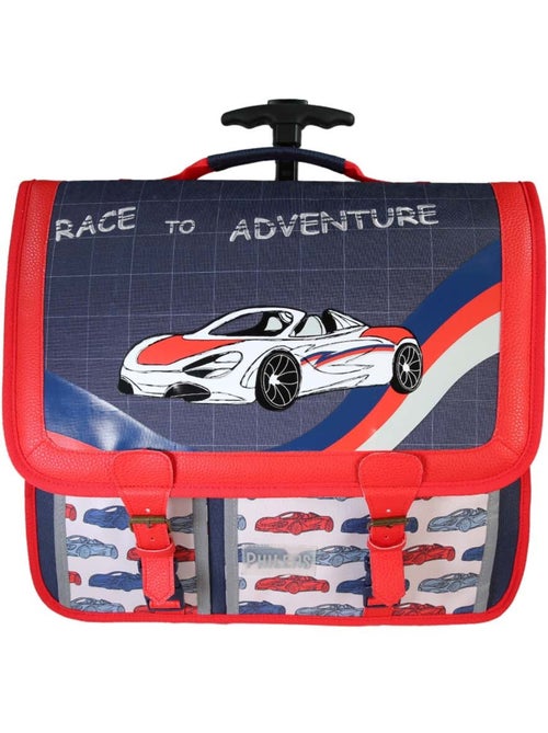 Mochila escolar con ruedas para niño Phileas Coche de 41 cm – 2 compartimentos – Azul y rojo - Kiabi Mochila escolar con ruedas para niño Phileas Coche de 41 cm – 2 compartimentos – Azul y rojo - Kiabi