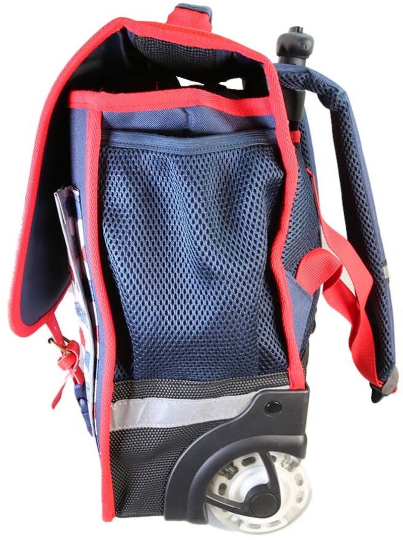 Mochila escolar con ruedas para niño Phileas Coche de 41 cm – 2 compartimentos – Azul y rojo Azul - Kiabi