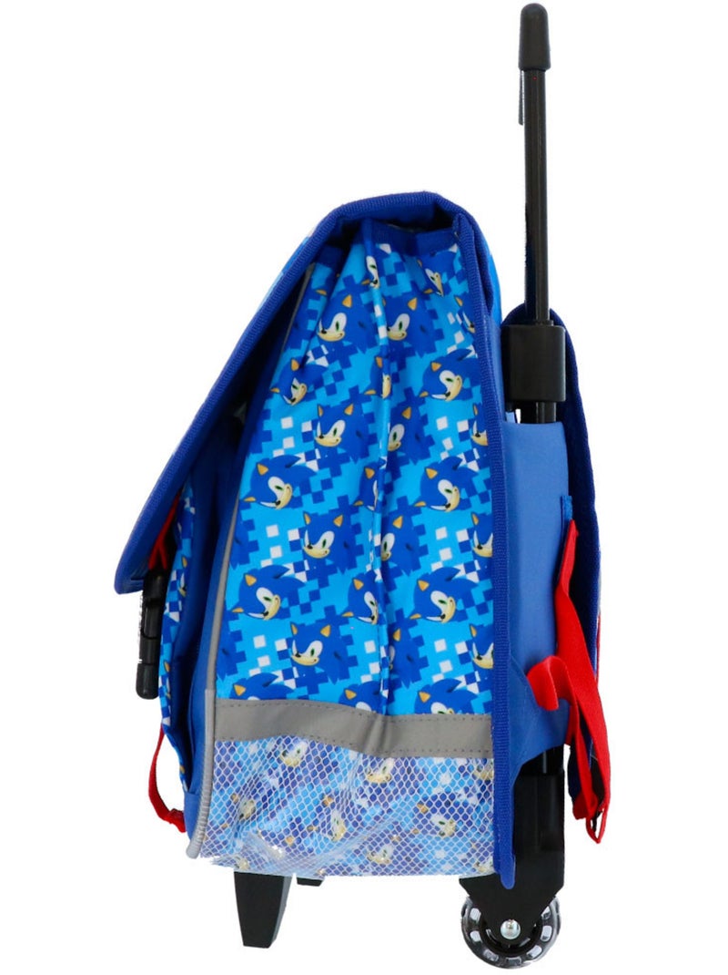 Mochila escolar con ruedas sonic flash 41 cm 2 compartimentos Negro Rosa oscuro Azul - Kiabi