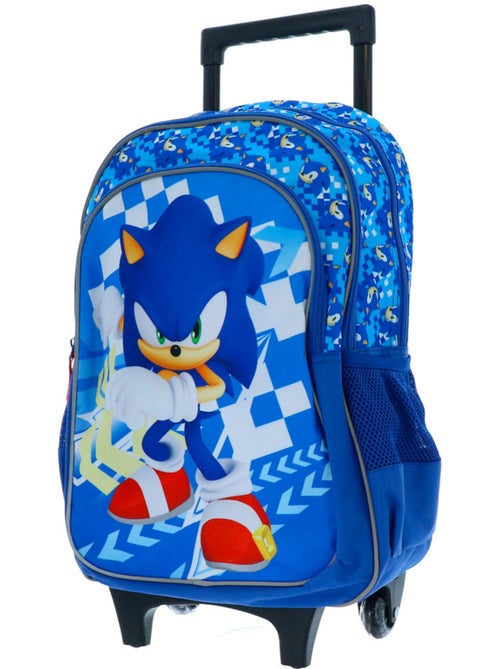 Mochila escolar con ruedas sonic flash 48 cm 2 compartimentos con cremallera - Kiabi Mochila escolar con ruedas sonic flash 48 cm 2 compartimentos con cremallera - Kiabi