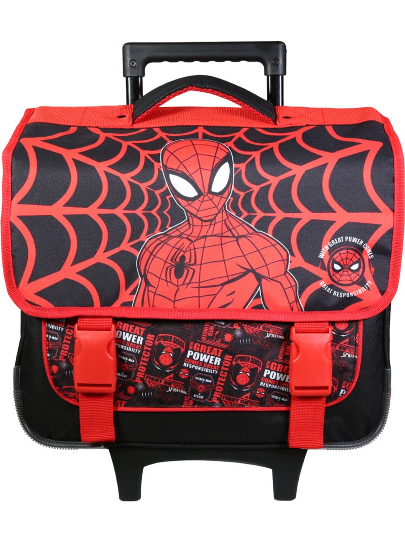 Mochila escolar con ruedas spider-man – 38 cm Negro - Kiabi