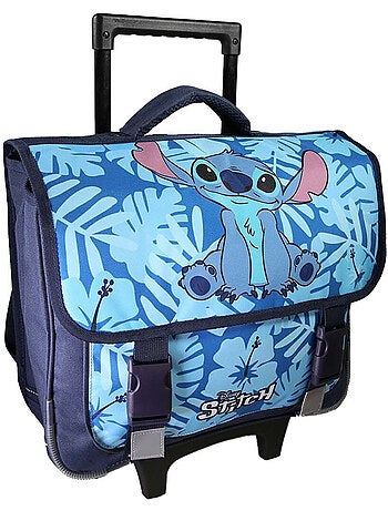 Mochila escolar con ruedas Stitch 38 cm azul 2 compartimentos