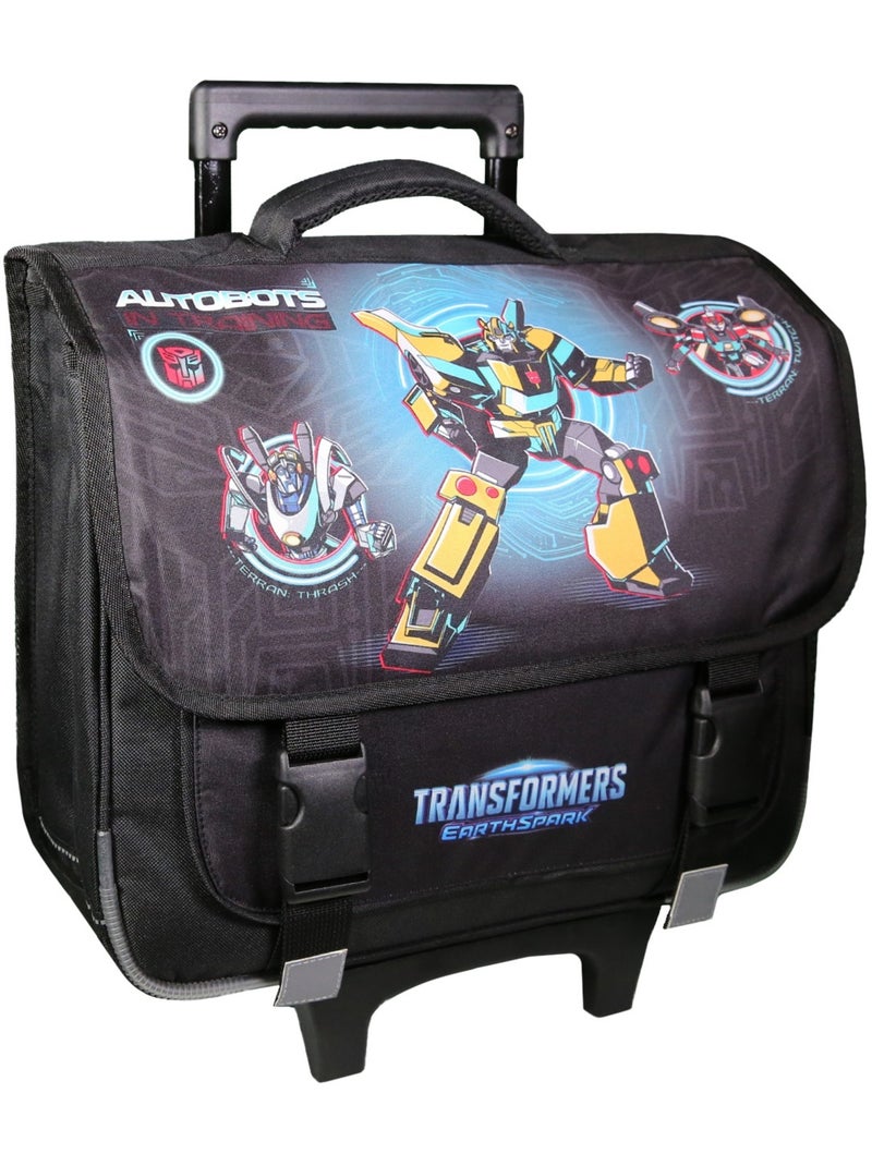 Mochila escolar con ruedas transformers – earthspark 38 cm Negro - Kiabi