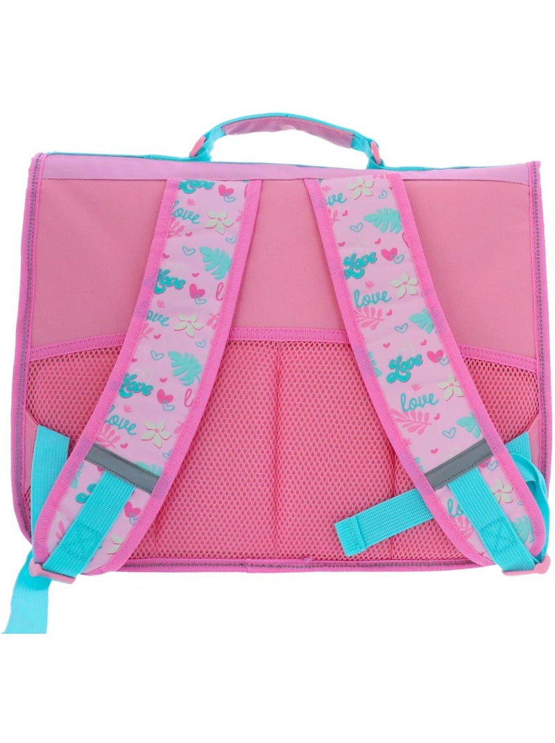 Mochila escolar con solapa lilo y stitch angel 41 cm poliéster Blanco Rosa Azul - Kiabi