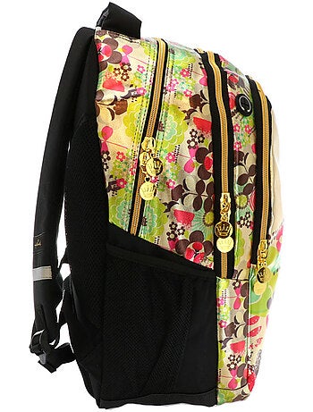 Mochila escolar de tejido metalizado con motivo floral hallmark