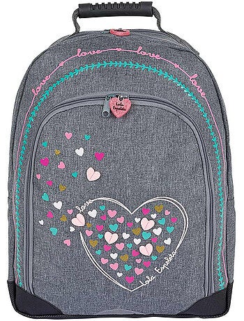 Mochila escolar de textil con motivo de corazones lola espeleta 42 cm