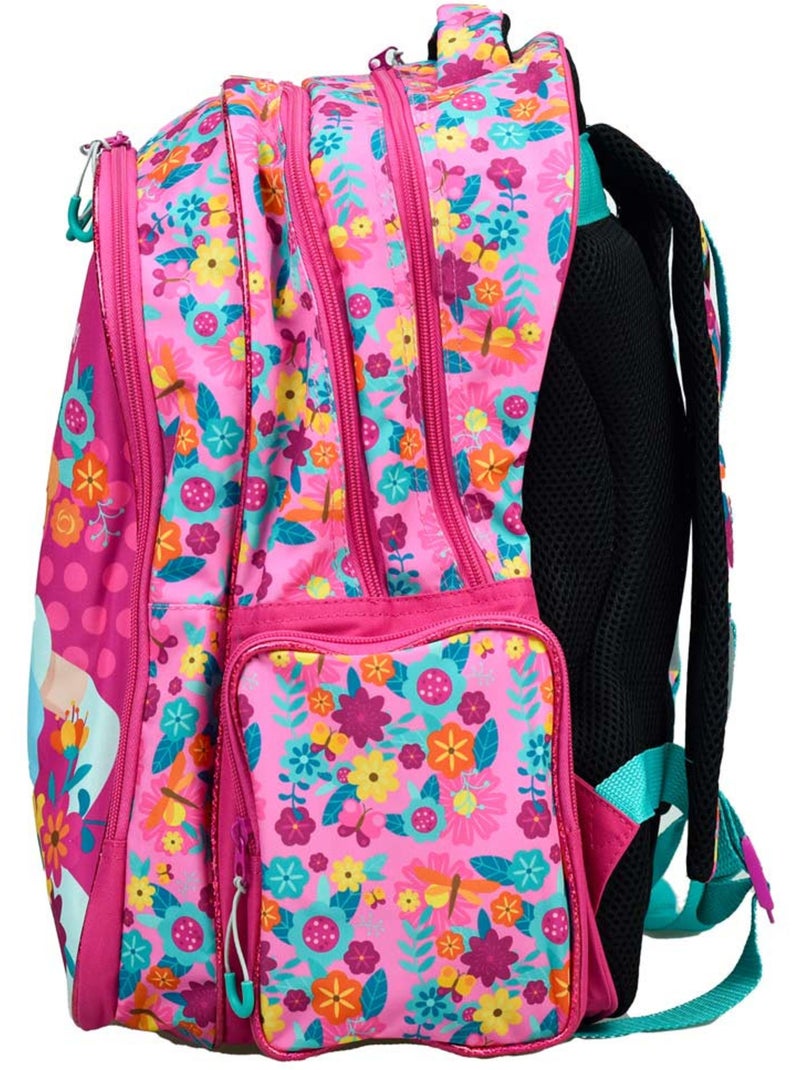 Mochila escolar disney princess motivo floral 43 cm Rosa - Kiabi