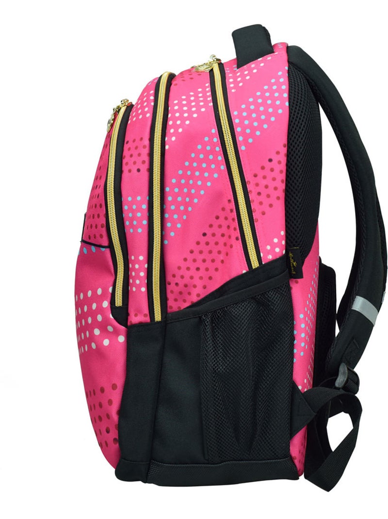Mochila escolar hallmark con motivo de lunares en nailon/poliéster Blanco Rosa Gris - Kiabi