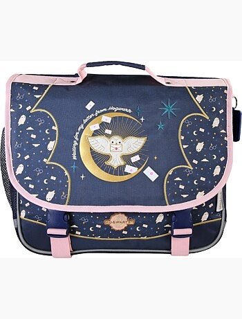 Mochila escolar Harry Potter 38 cm primaria azul y rosa 2 compartimentos