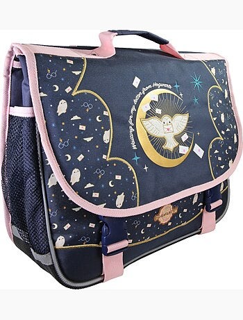 Mochila escolar Harry Potter 38 cm primaria azul y rosa 2 compartimentos