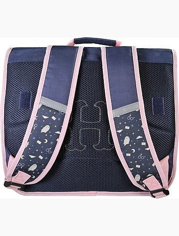 Mochila escolar Harry Potter 38 cm primaria azul y rosa 2 compartimentos