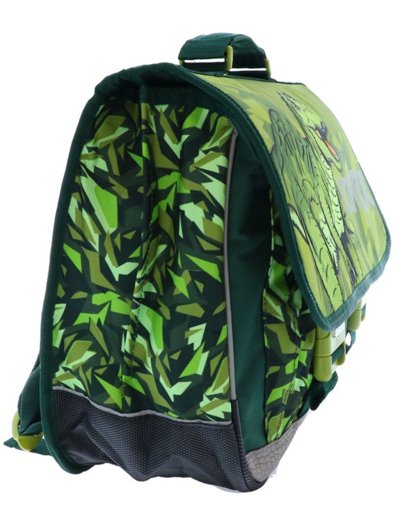 Mochila escolar kid'z bag de poliéster con t-rex estampado Verde/Blanco/Naranja - Kiabi