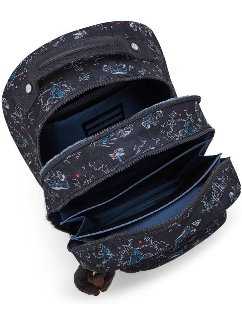 Mochila escolar kipling class room polyester motivo jungle fun race Negro Azul Blanco - Kiabi