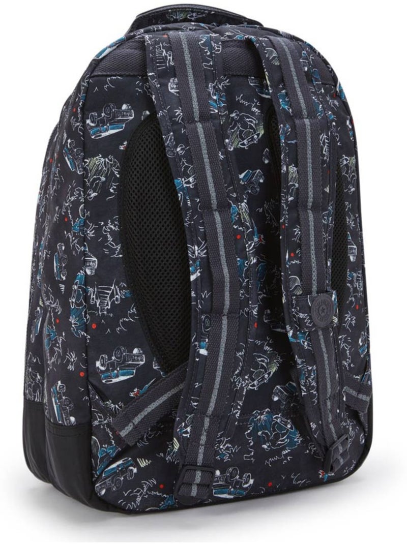 Mochila escolar kipling class room polyester motivo jungle fun race Negro Azul Blanco - Kiabi