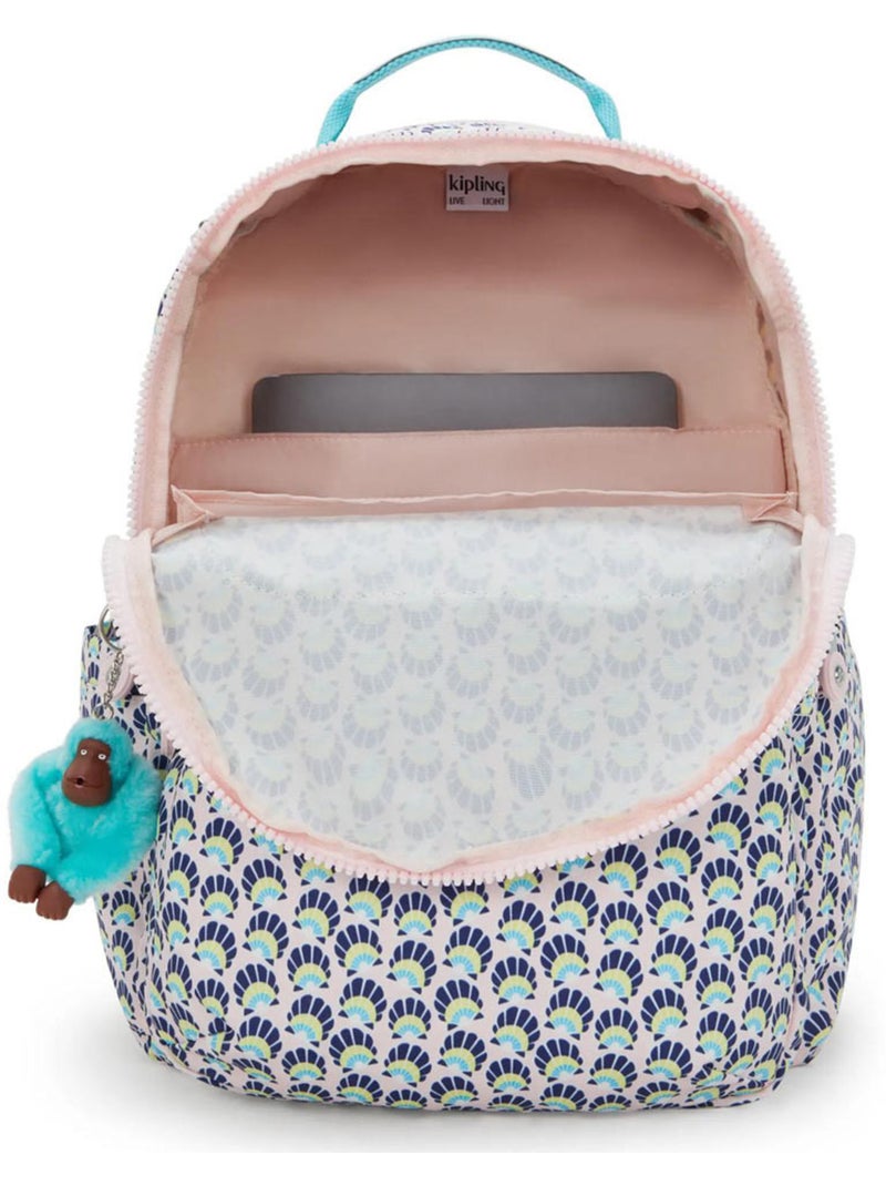 Mochila escolar kipling seoul coquillage con compartimento para ordenador - 44 cm Azul Rosa - Kiabi