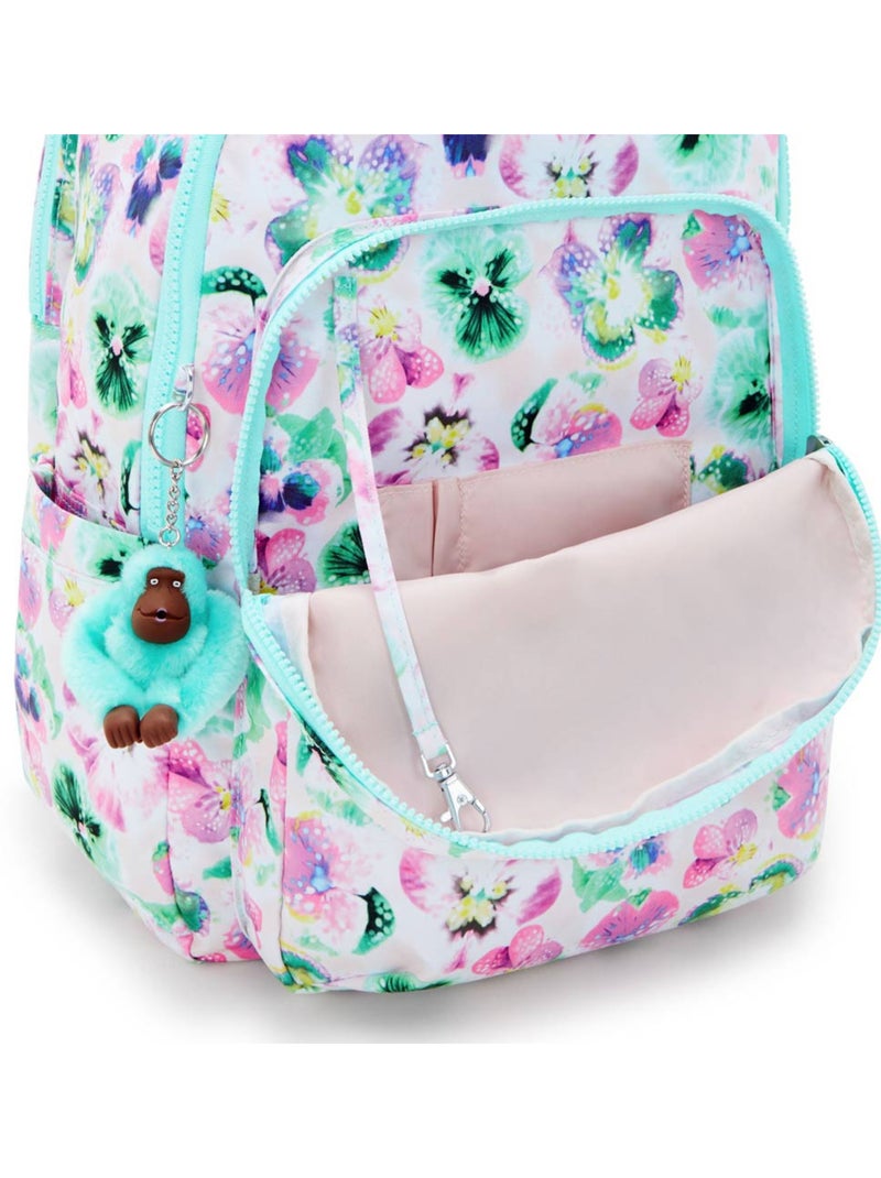 Mochila escolar kipling seoul de tejido sintético con estampado floral Verde/Rosa - Kiabi