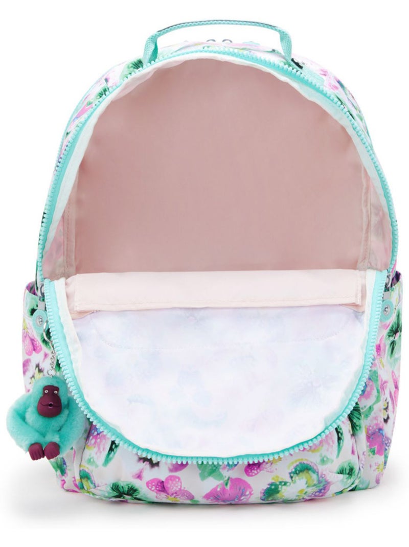 Mochila escolar kipling seoul de tejido sintético con estampado floral Verde/Rosa - Kiabi