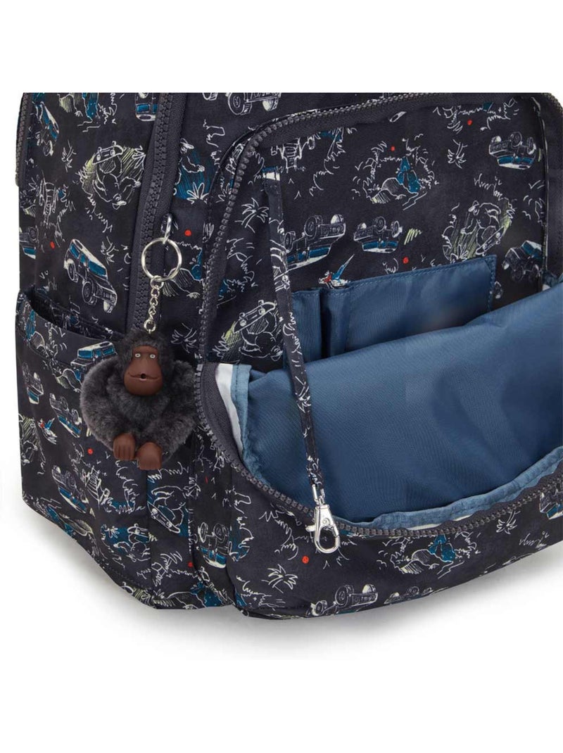 Mochila escolar kipling seoul de tejido sintético estampado Negro Azul - Kiabi