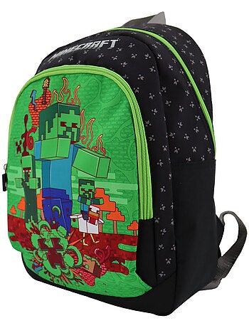Mochila escolar minecraft creeper estampada de calidad superior