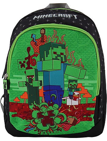 Mochila escolar minecraft creeper estampada de calidad superior