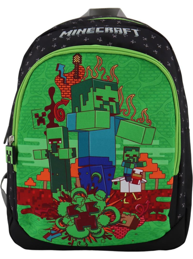 Mochila escolar minecraft creeper estampada de calidad superior Negro Verde - Kiabi